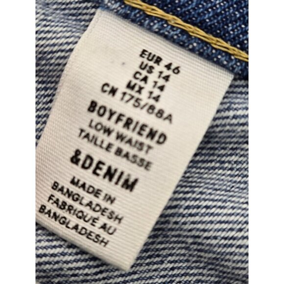 H&M Boyfriend Low Waist Distressed Jeans size 14 - Picture 4 of 12